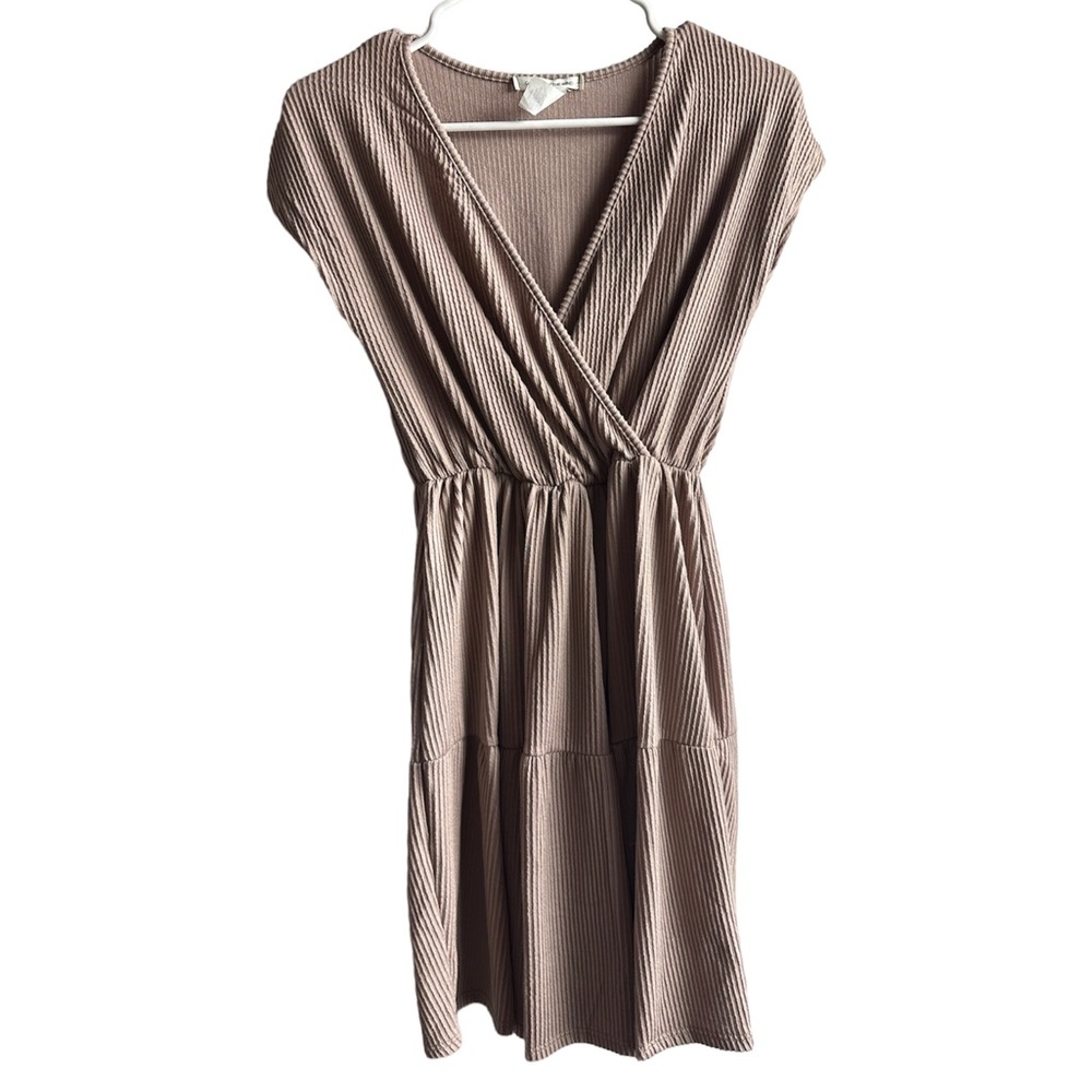 Blush pink below the knee dress